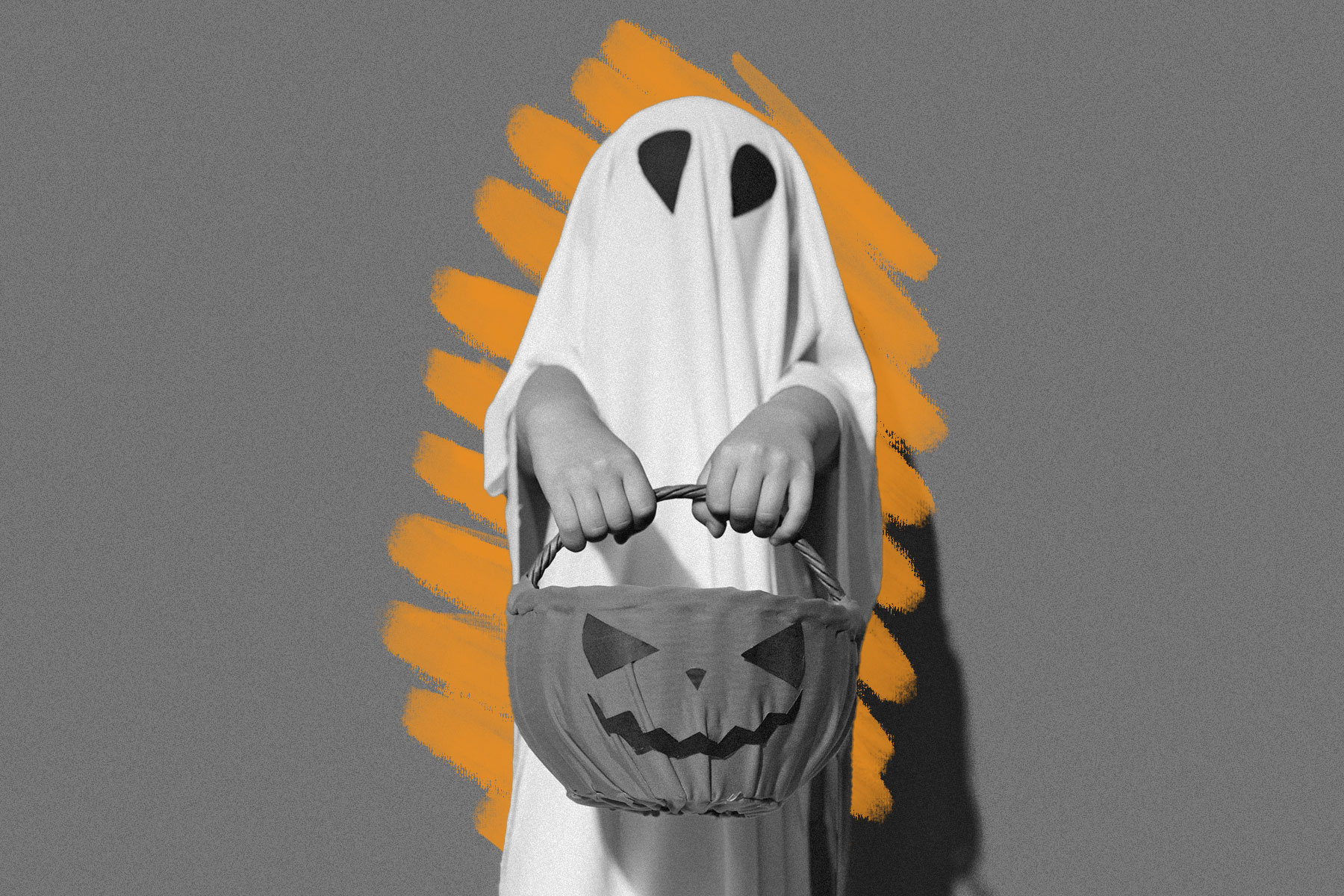 Child in ghost costume