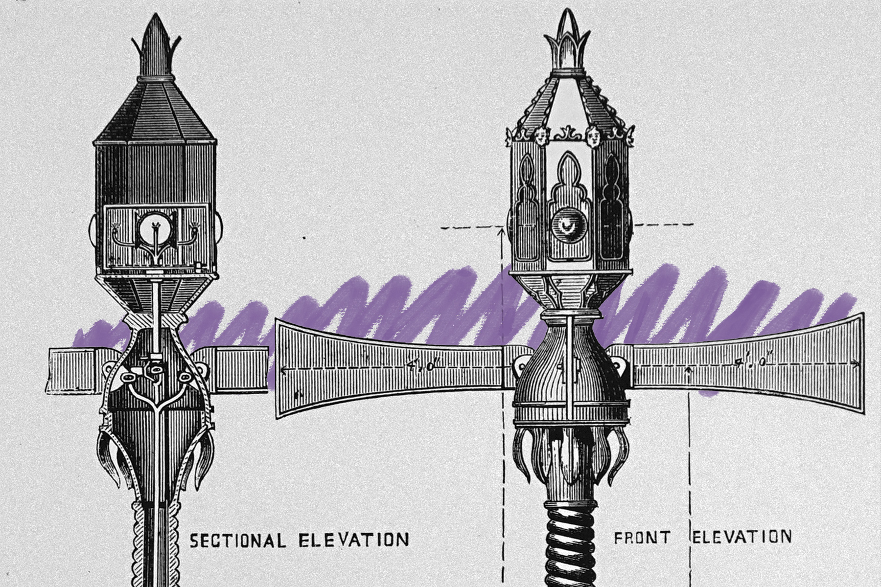 Early traffic light, 1868