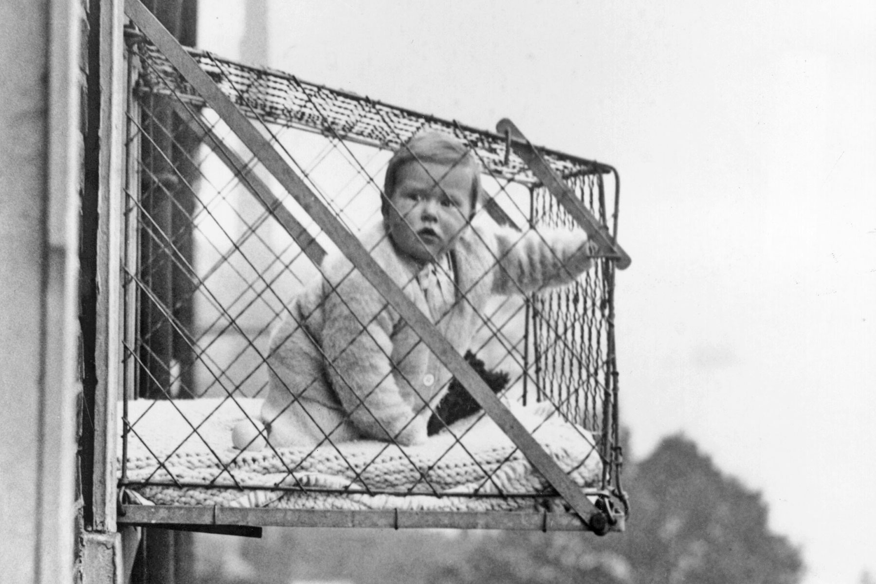 Baby cage outside window