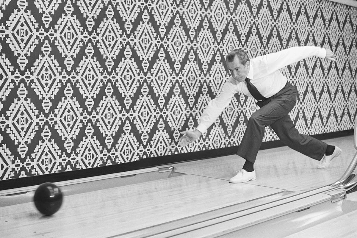 Nixon bowling at White House