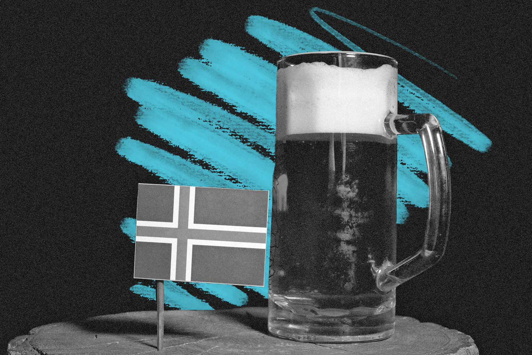 Icelandic flag with beer mug