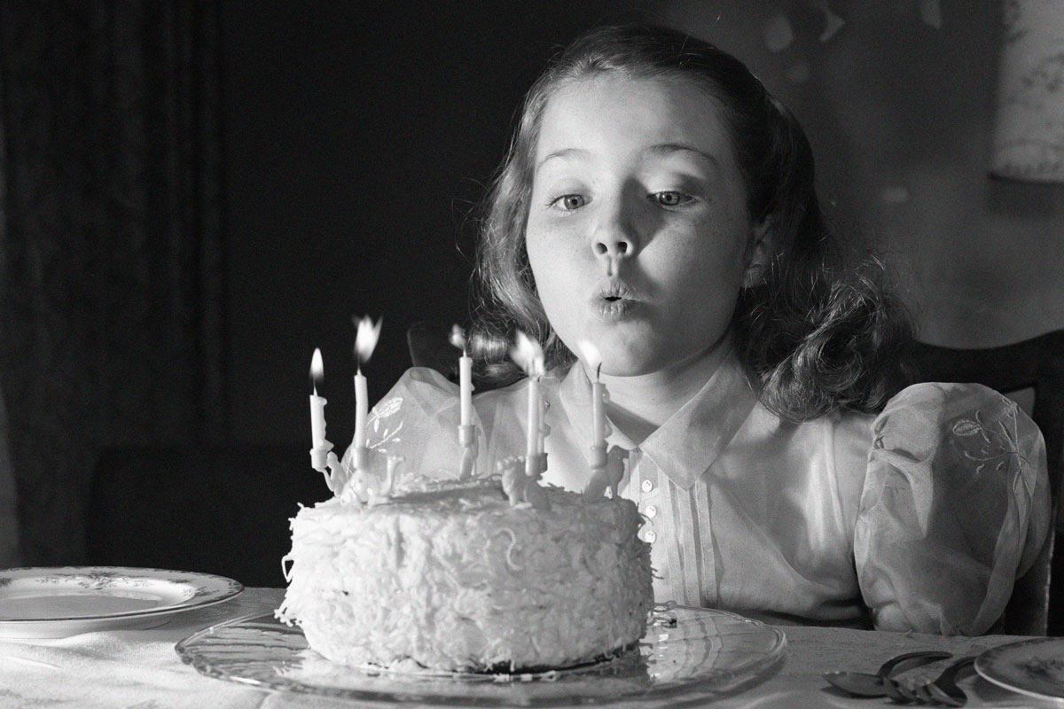 Blowing out birthday candles