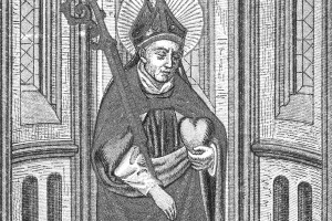 St. Augustine holding a heart