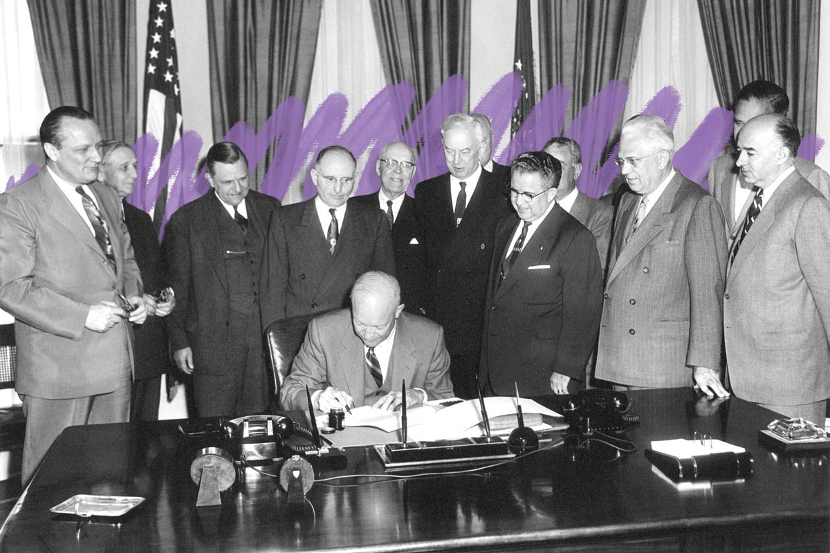 Eisenhower signs the Highway Act of 1954