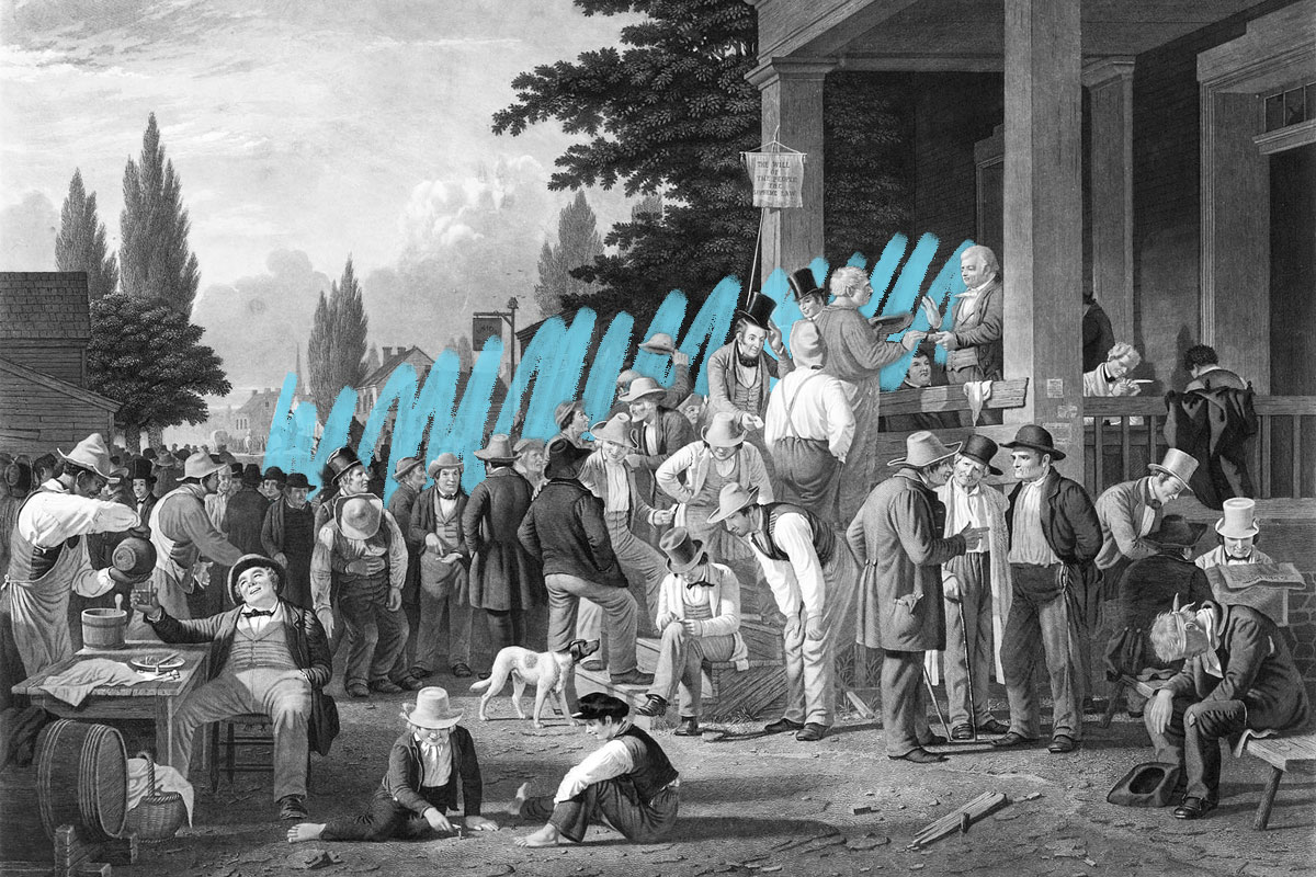Painting depicting a county election, 1854