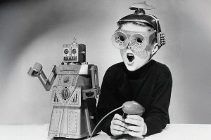 Boy with Robert the Robot