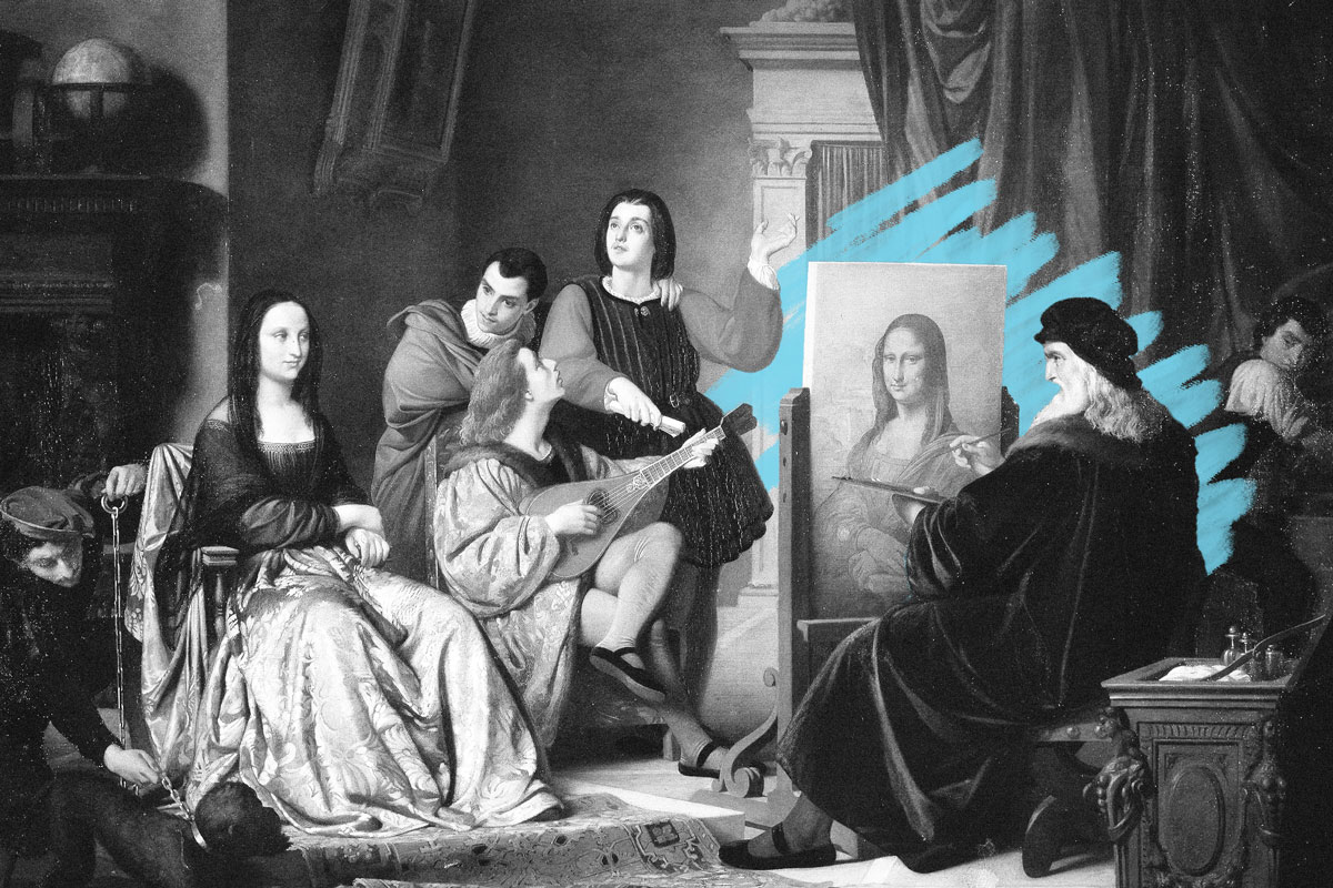 Leonardo da Vinci painting the "Mona Lisa"